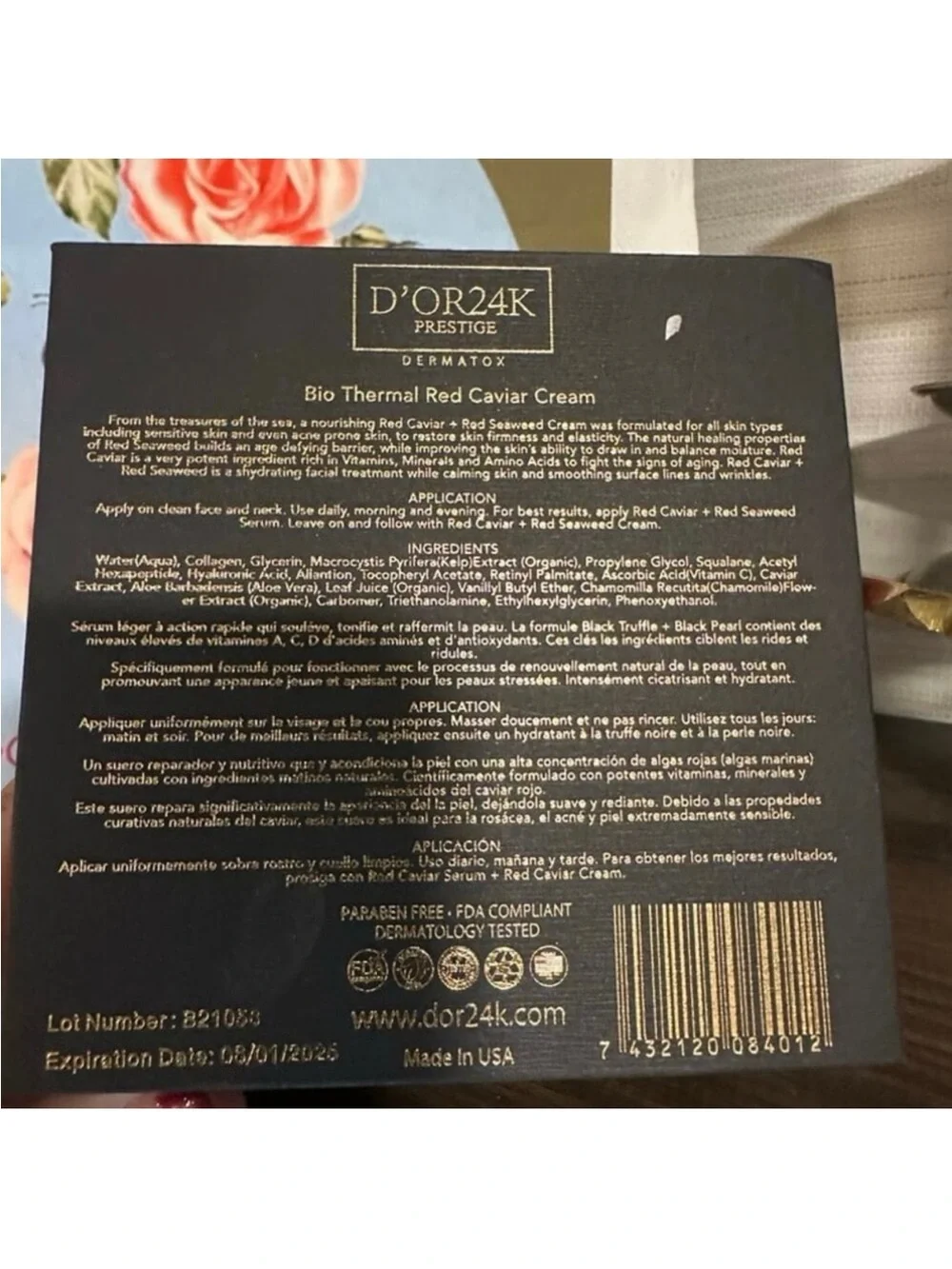 NIB D’or 24k Ultimate Dermatox Red Caviar Cream 50 mL
